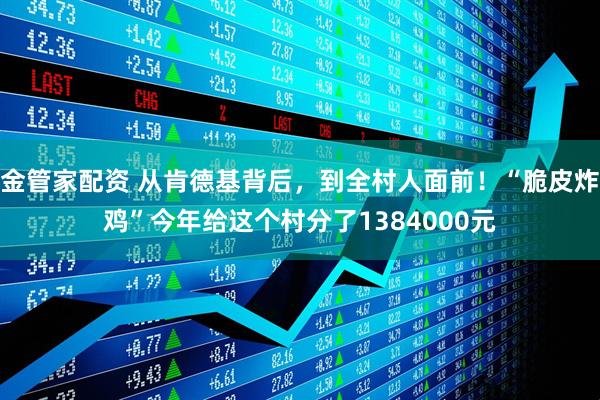 金管家配资 从肯德基背后，到全村人面前！“脆皮炸鸡”今年给这个村分了1384000元